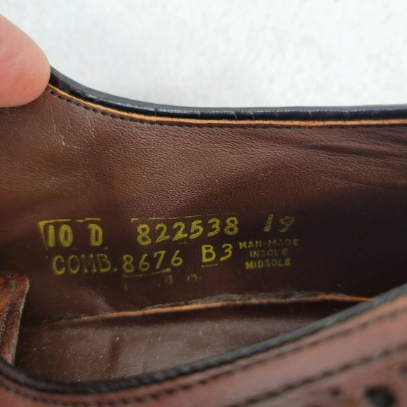 Vtg Freeman Flex-Free Leather Oxford Dress Shoes Leather Sole Mens 10D 822538 main image 14